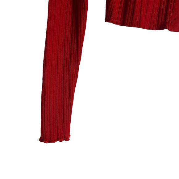 Victor Glemaud Red Purple Colorblock Cropped Cardigan Wool Sweater XS - Picture 9 of 14